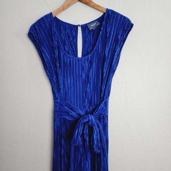 Maeve Anthropologie Sonata Blue Pleated One Piece Wide Leg Jumpsuit - Picture 6 of 12